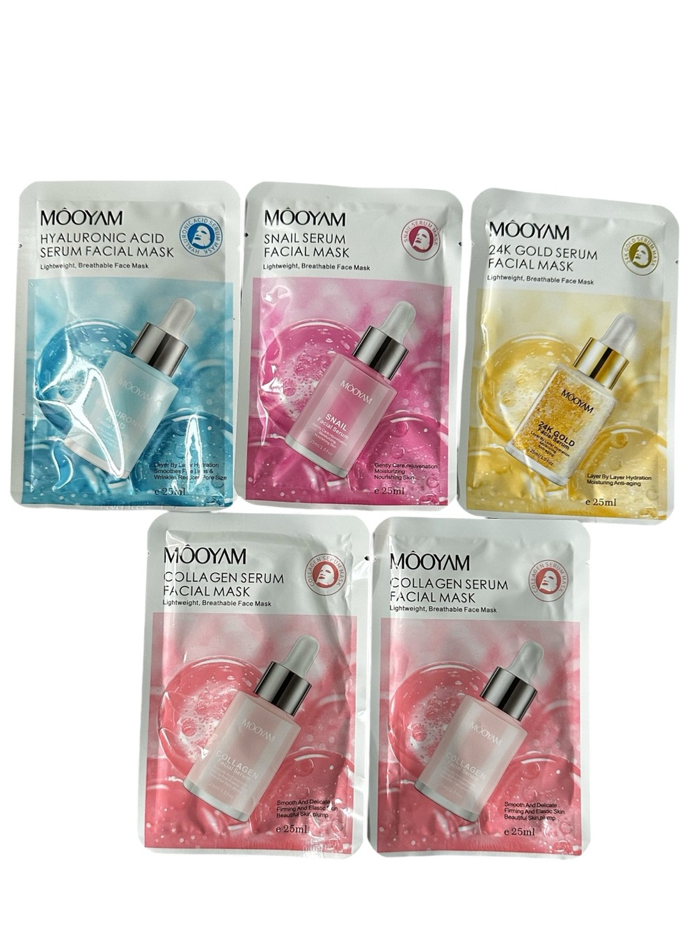 Mooyam 5 pc Facial Serum Masks NEW